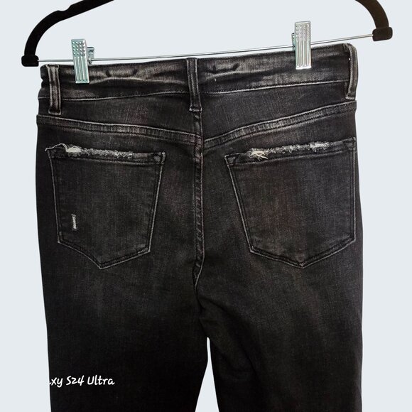 Flying Monkey Womens Black Flare Jeans with Button Zipper High rise Size 29 - Picture 8 of 11